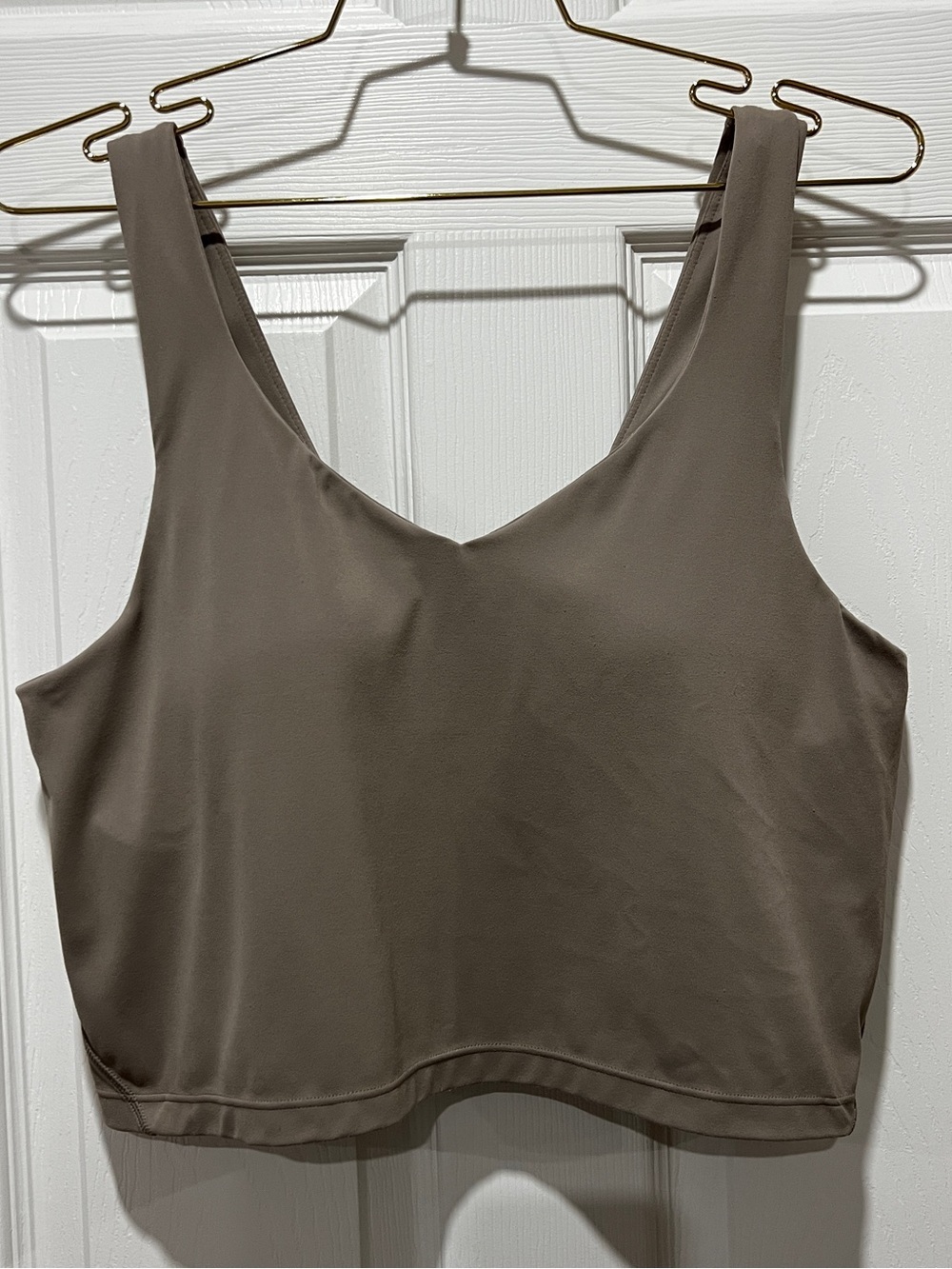 Quince Ultra-Form V-Neck Cropped Tank Size XL Buttery Soft Morel Grey